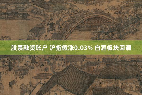 股票融资账户 沪指微涨0.03% 白酒板块回调