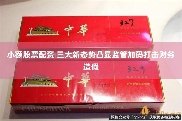 小额股票配资 三大新态势凸显监管加码打击财务造假