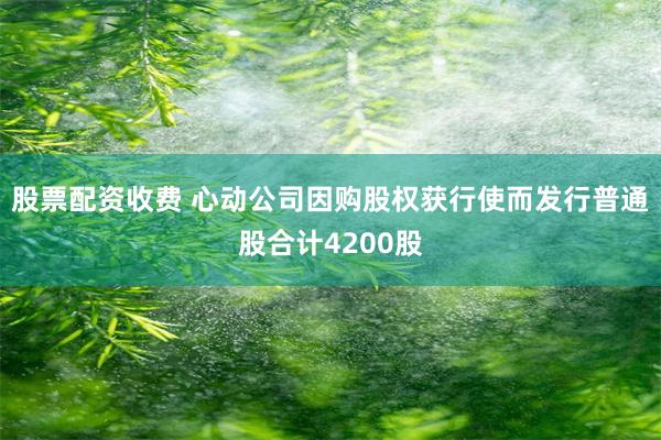 股票配资收费 心动公司因购股权获行使而发行普通股合计4200股