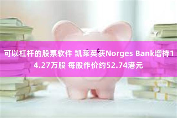 可以杠杆的股票软件 凯莱英获Norges Bank增持14.27万股 每股作价约52.74港元