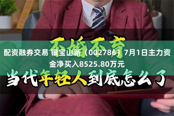 配资融券交易 银宝山新（002786）7月1日主力资金净买入8525.80万元