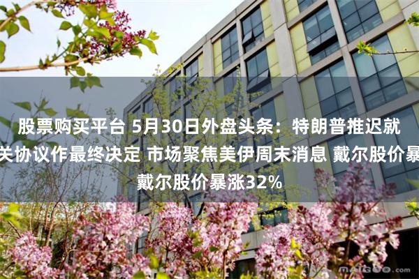 股票购买平台 5月30日外盘头条:特朗普推迟就伊朗相关协议作最终决定 市场聚焦美伊周末消息 戴尔股价暴涨32%
