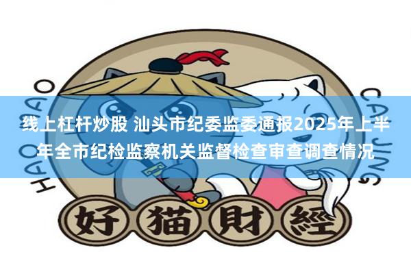 线上杠杆炒股 汕头市纪委监委通报2025年上半年全市纪检监察机关监督检查审查调查情况