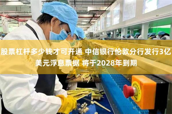 股票杠杆多少钱才可开通 中信银行伦敦分行发行3亿美元浮息票据 将于2028年到期