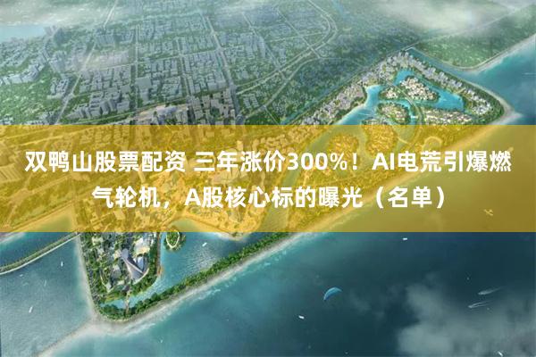双鸭山股票配资 三年涨价300%!AI电荒引爆燃气轮机,A股核心标的曝光(名单)
