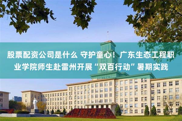 股票配资公司是什么 守护童心！广东生态工程职业学院师生赴雷州开展“双百行动”暑期实践
