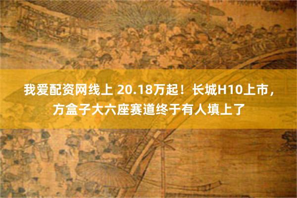我爱配资网线上 20.18万起！长城H10上市，方盒子大六座赛道终于有人填上了