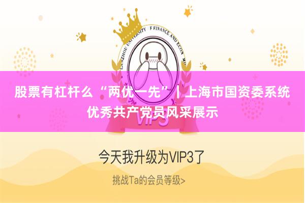 股票有杠杆么 “两优一先”｜上海市国资委系统优秀共产党员风采展示