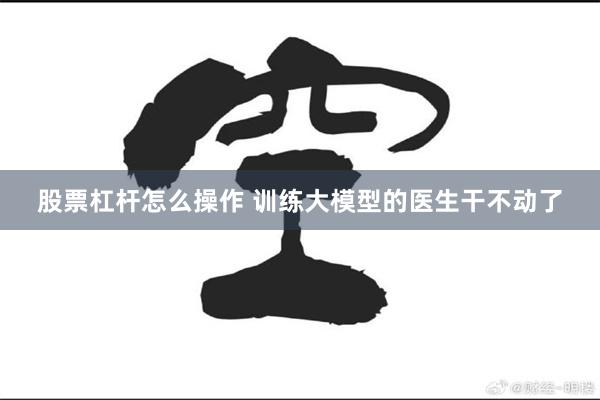 股票杠杆怎么操作 训练大模型的医生干不动了