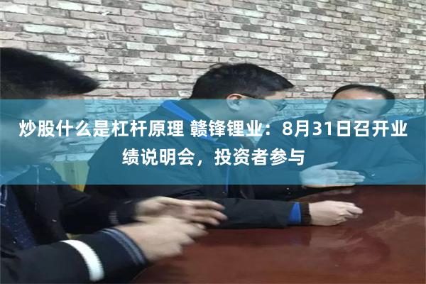 炒股什么是杠杆原理 赣锋锂业：8月31日召开业绩说明会，投资者参与