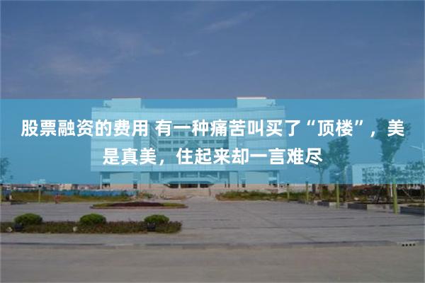 股票融资的费用 有一种痛苦叫买了“顶楼”,美是真美,住起来却一言难尽