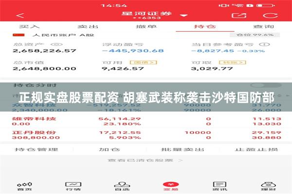 正规实盘股票配资 胡塞武装称袭击沙特国防部